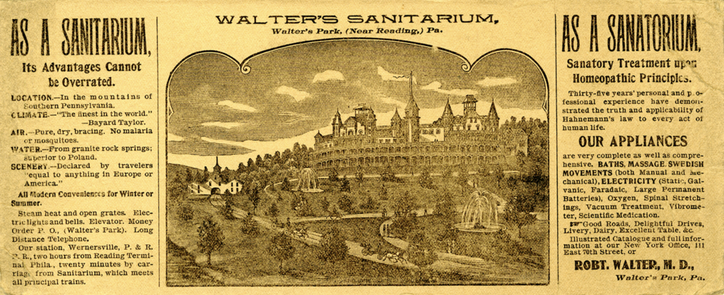 Advertisement for Walter's Sanitarium